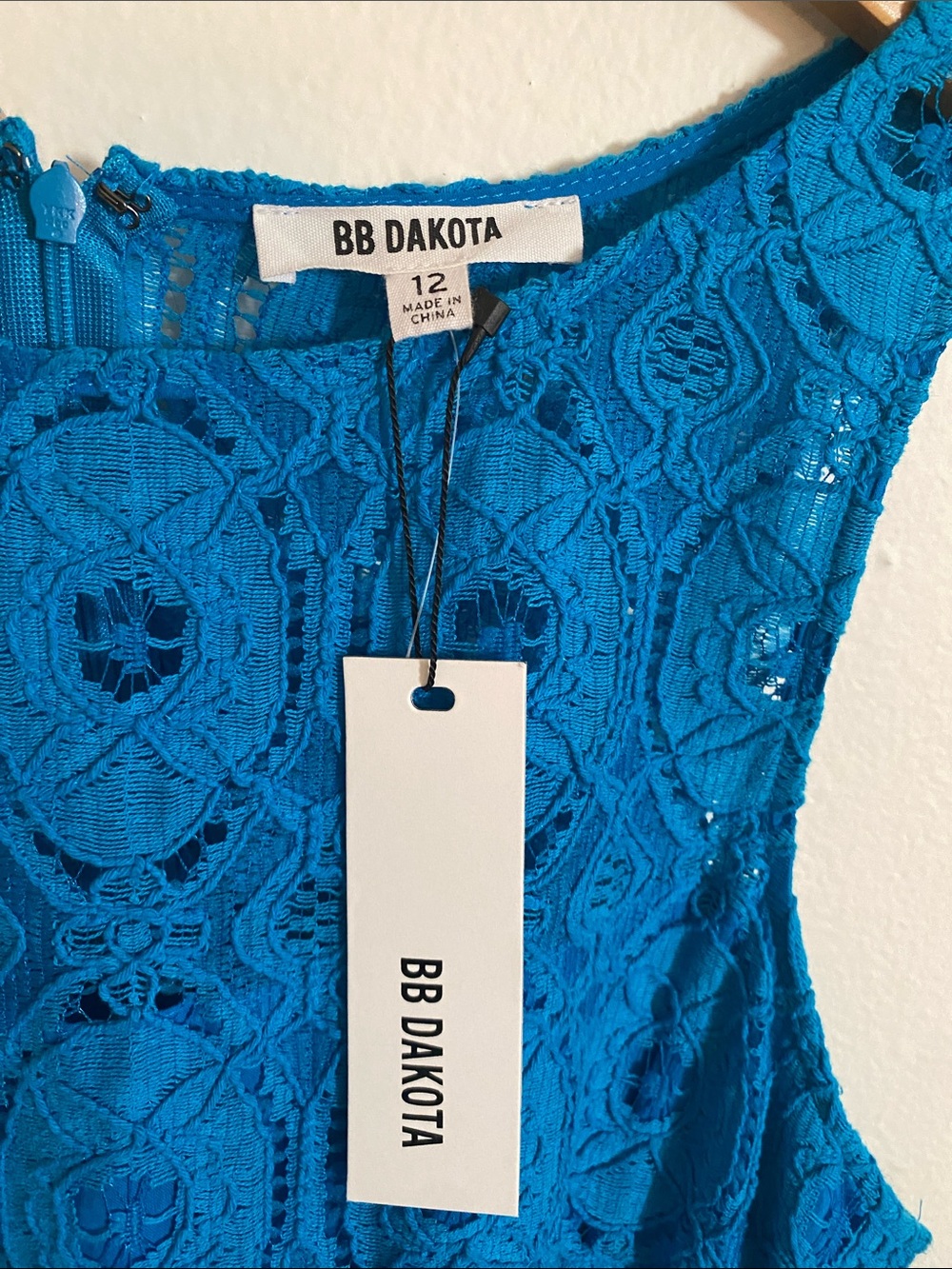 BB Dakota Teal Lace Fit & Flare Mini Dress - Picture 3 of 4